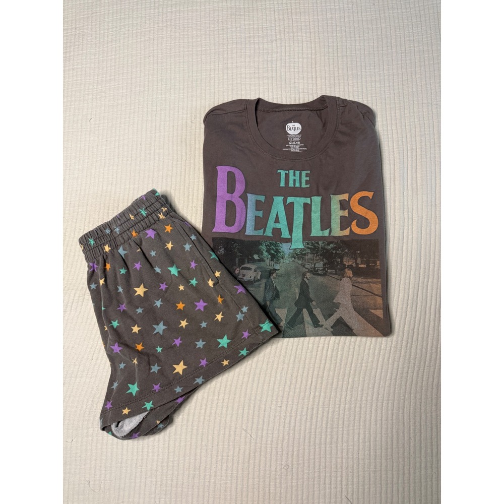 The Beatles Abbey Road Crop Top Star Shorts Loungewear Set Size M